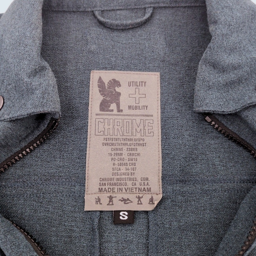 Chrome Industries Ike Windshirt Jacket Men's Size S Blue Full Zip Shacket EUC - Picture 3 of 9
